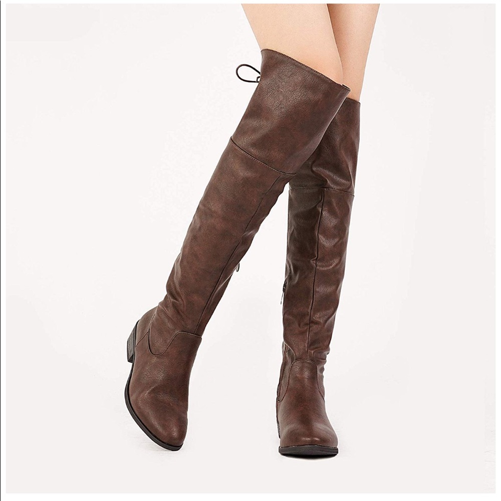 Brown over the knee boots